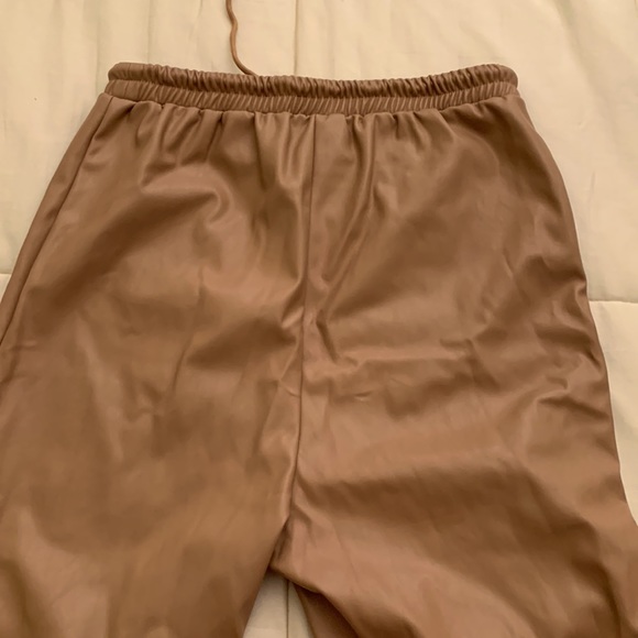 SHEIN Tan Leather Pants - Picture 7 of 7